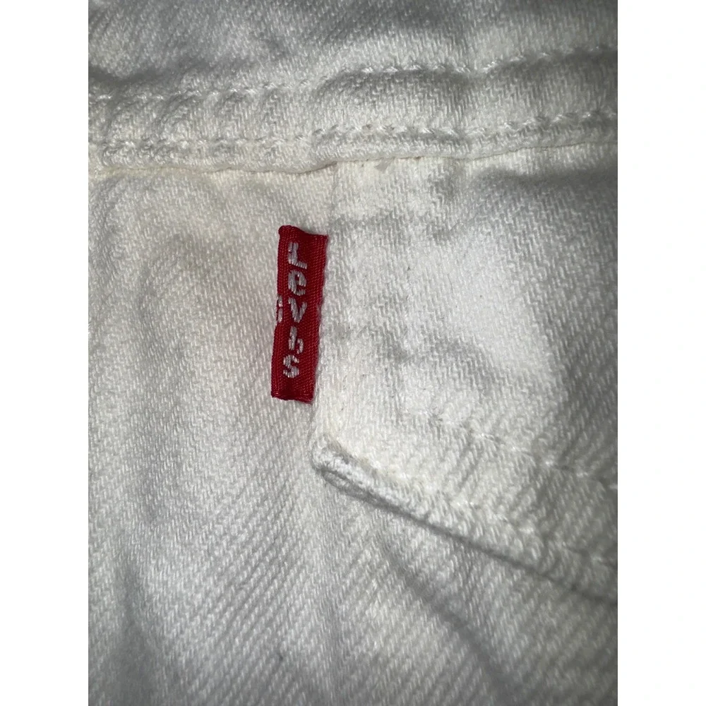 Levis Mens Trucker Jacket Cream Off White Denim Button Up Coat Size Medium - Picture 7 of 16